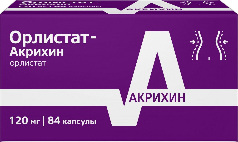 Изображение товара Орлистат-акрихин 120 мг 84 шт. капсулы