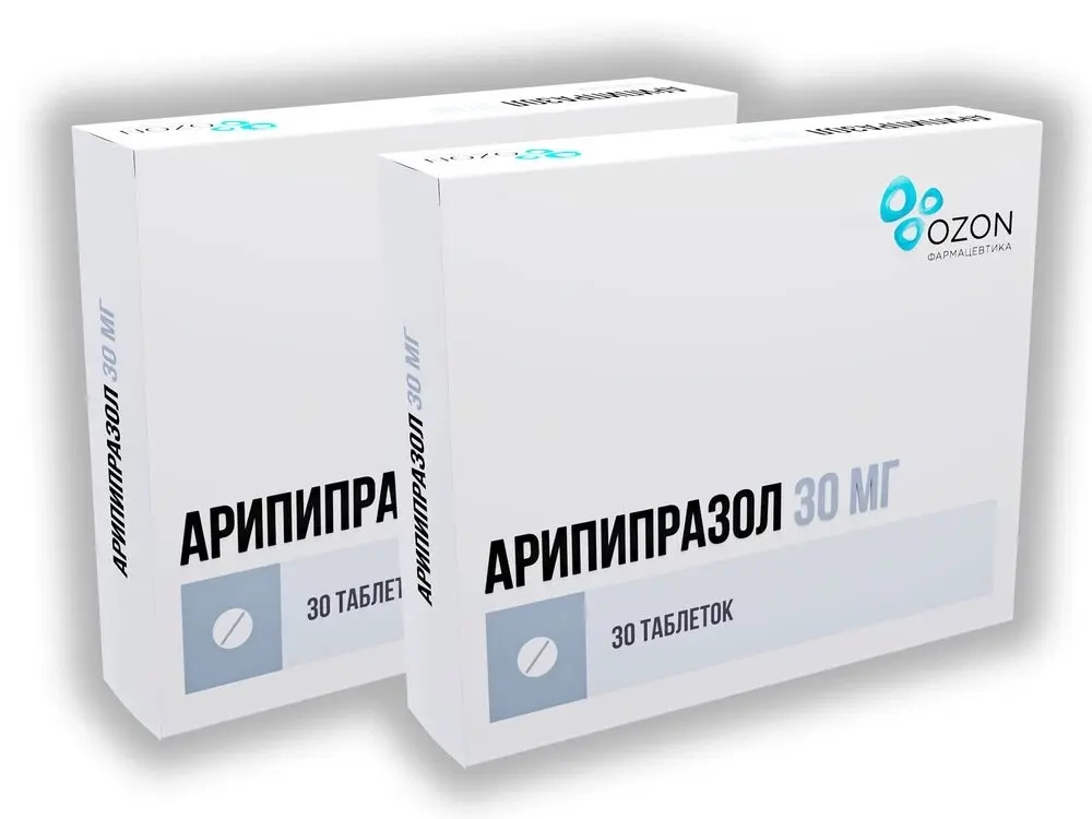 Изображение товара Набор из 2х упаковок Арипипразол таб. 30мг №30 со скидкой! Изображение товара Набор из 2х упаковок Арипипразол таб. 30мг №30 со скидкой!