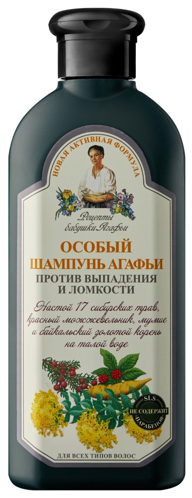 Изображение товара Рецепты бабушки агафьи шампунь особый для всех типов волос против выпадения и ломкости 350 мл