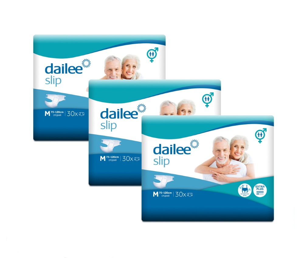 Изображение товара Набор из 3х упаковок подгузников DAILEE EXTRA PLUS M30 Изображение товара Набор из 3х упаковок подгузников DAILEE EXTRA PLUS M30