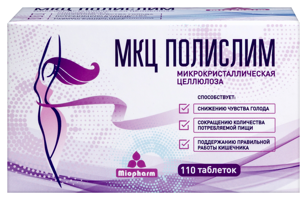 Изображение товара Мкц полислим 110 таблеток по 503 мг - добавка с пищевыми волокнами
