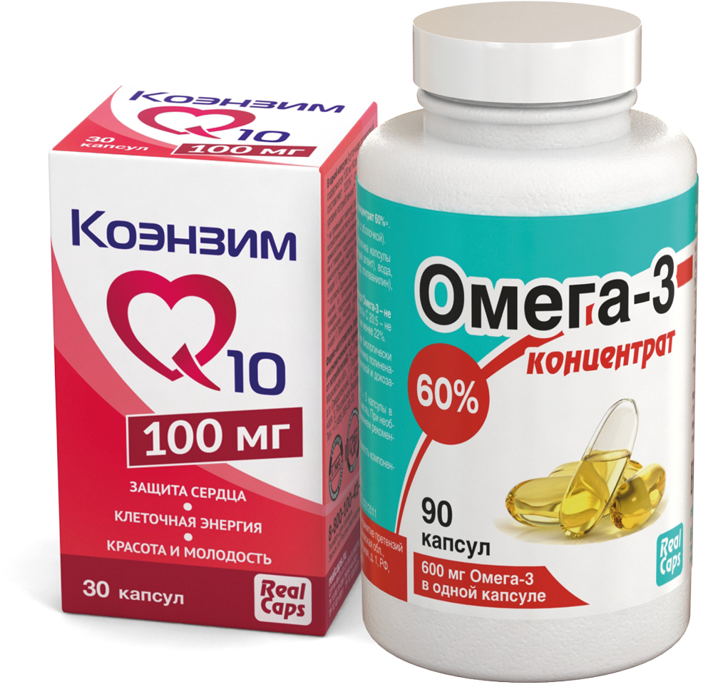 Изображение товара Набор Омега-3 концентрат №90 капс + Коэнзим Q10 №30 капс со скидкой 10% Изображение товара Набор Омега-3 концентрат №90 капс + Коэнзим Q10 №30 капс со скидкой 10%