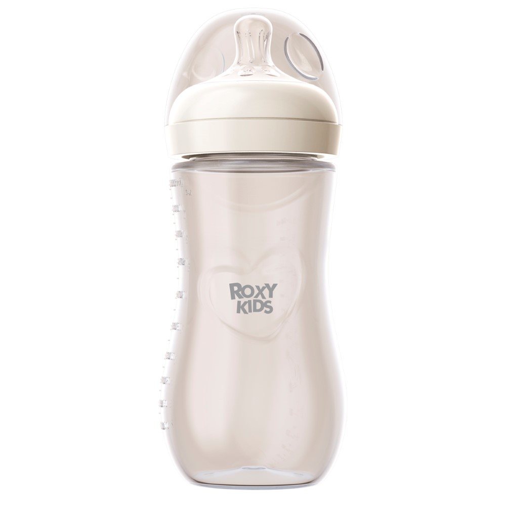 Изображение товара Бутылочка для кормления Roxy-kids 330 мл с широким горлом и силиконовой соской L