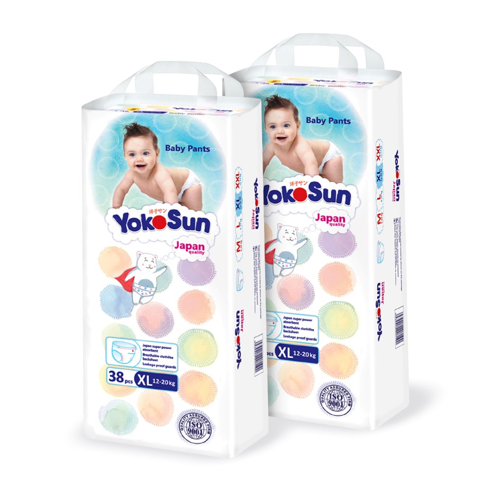 Изображение товара Набор YOKOSUN для детей: 2 упаковки Comfort подгузников-трусиков XL/12-20 КГ/ 38 ШТ.