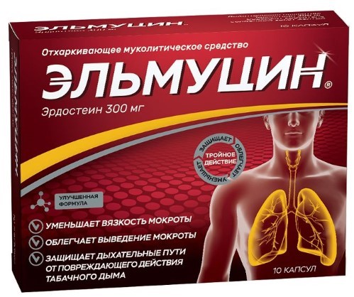Изображение товара Эльмуцин 300 мг капсулы для лечения заболеваний дыхательных путей
