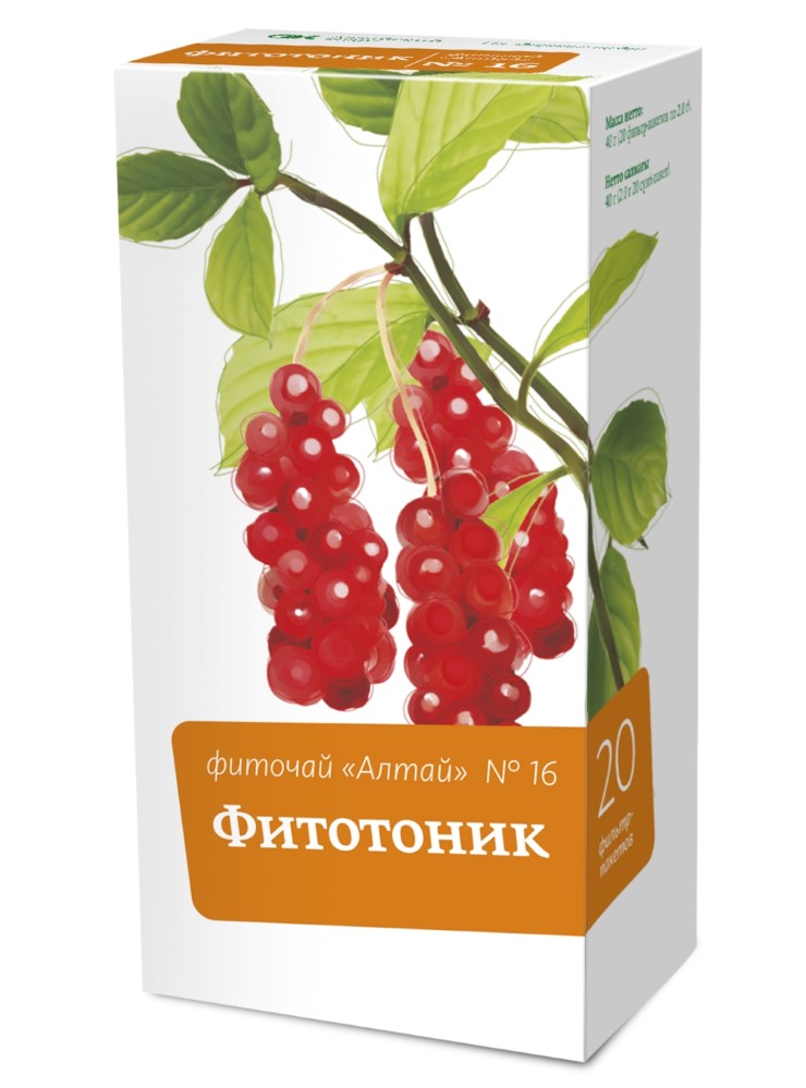 Изображение товара Фиточай алтай № 16 фитотоник с лимонник 2 гр 20 шт. ф/п