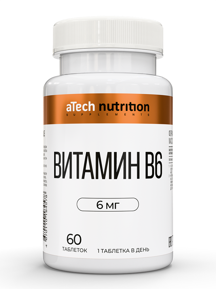 Изображение товара Биологически активная добавка Витамин B6 Atech Nutrition, 60 таблеток по 300 мг