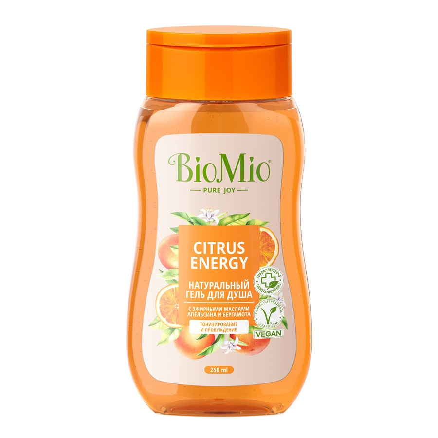 Изображение товара Biomio bio shower gel гель для душа натуральный с эфирными маслами апельсина и бергамота 250 мл