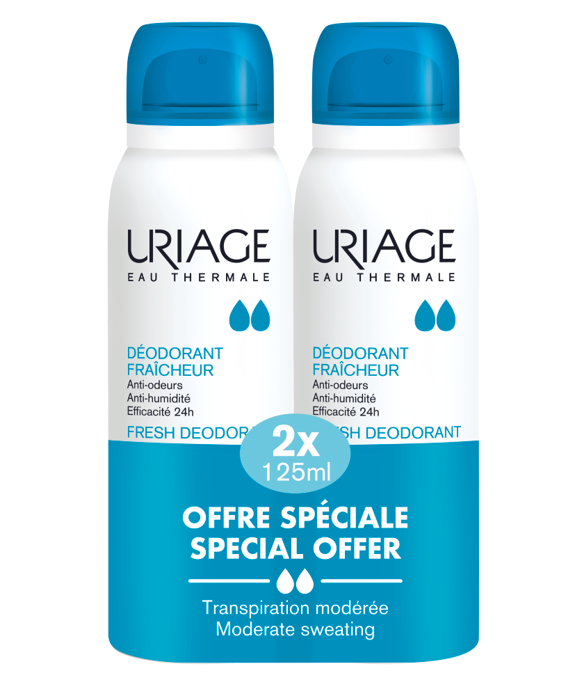 Изображение товара Uriage дезодорант-спрей освежающий с квасцовым камнем 125 мл 2 шт.