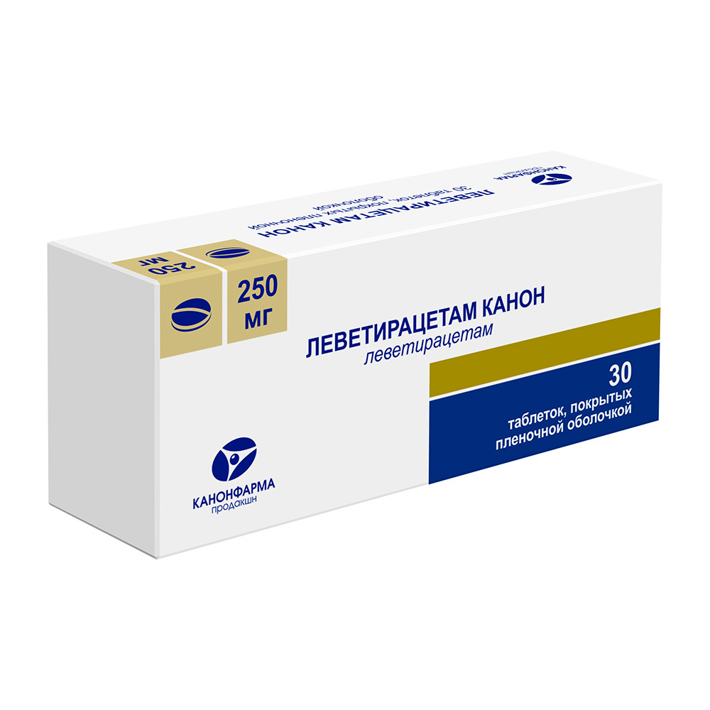 Изображение товара Леветирацетам канон 250 мг таблетки 30 шт. для лечения эпилепсии