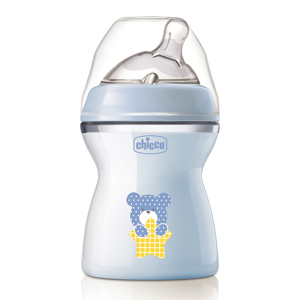 Изображение товара Chicco natural feeling бутылочка 250 мл с силиконовой соской 2+ мес голубая