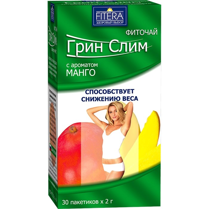 Изображение товара Фиточай грин-слим ти манго 2 гр 30 шт. пак