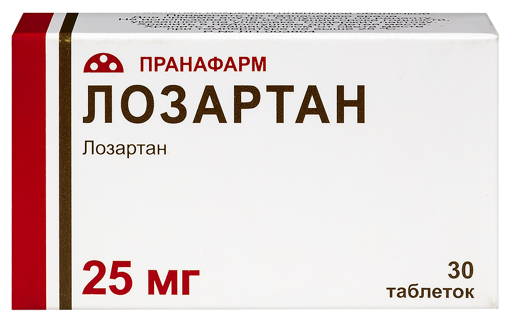 Изображение товара Лозартан 25 мг таблетки 30 шт для лечения артериальной гипертензии