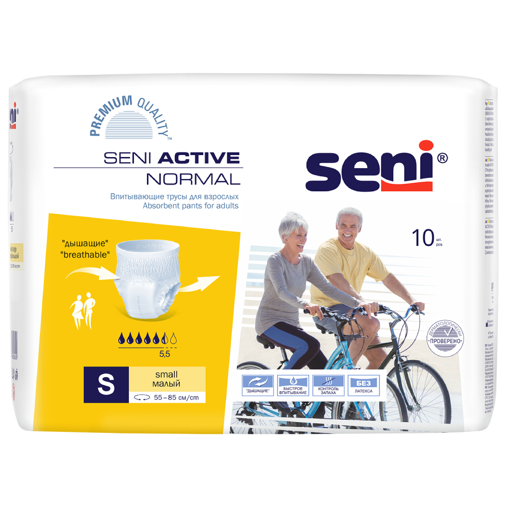 Seni active normal трусы впитывающие размер small обхват талии 55-85 10 шт. инструкция по применению