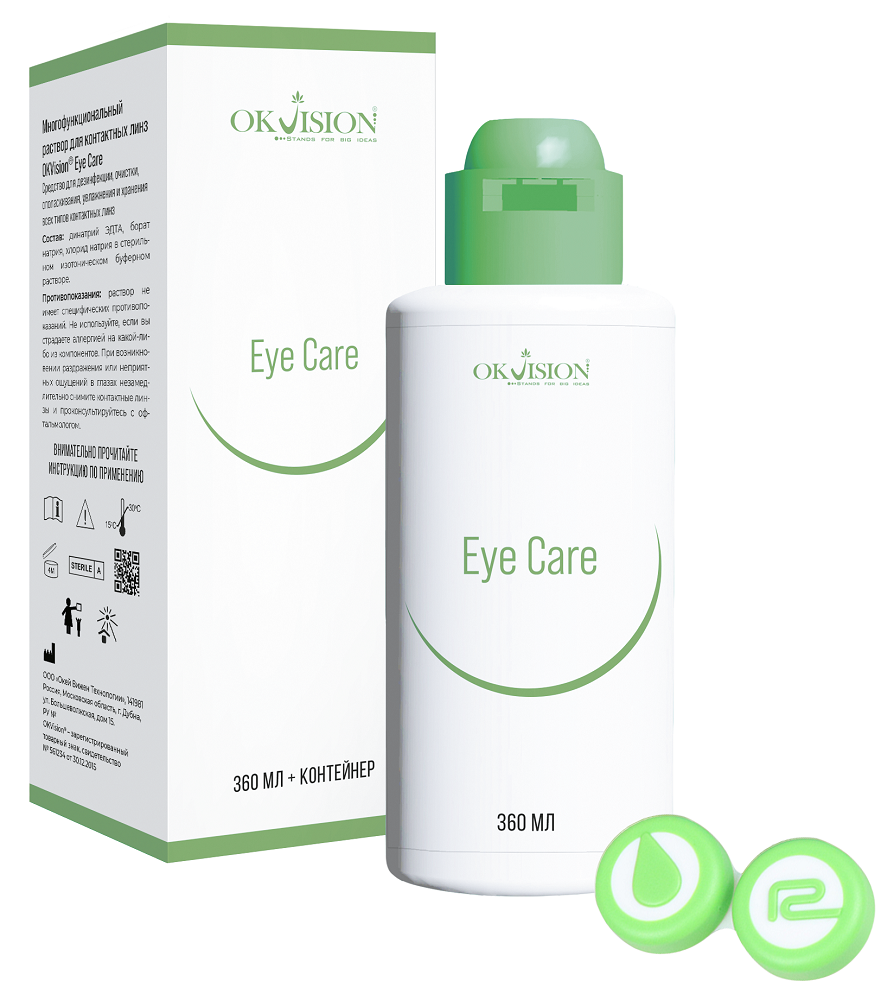 Изображение товара Okvision eye care раствор для ухода и хранения контактных линз 360 мл + контейнер