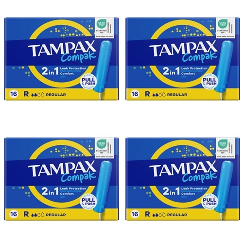 Изображение товара Набор из 4х уп Tampax тампоны compak regular с аппликатором 16 шт со скидкой