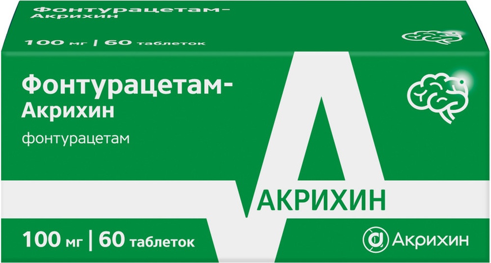 Изображение товара Фонтурацетам-Акрихин 100 мг 60 таблеток для улучшения работы ЦНС и памяти