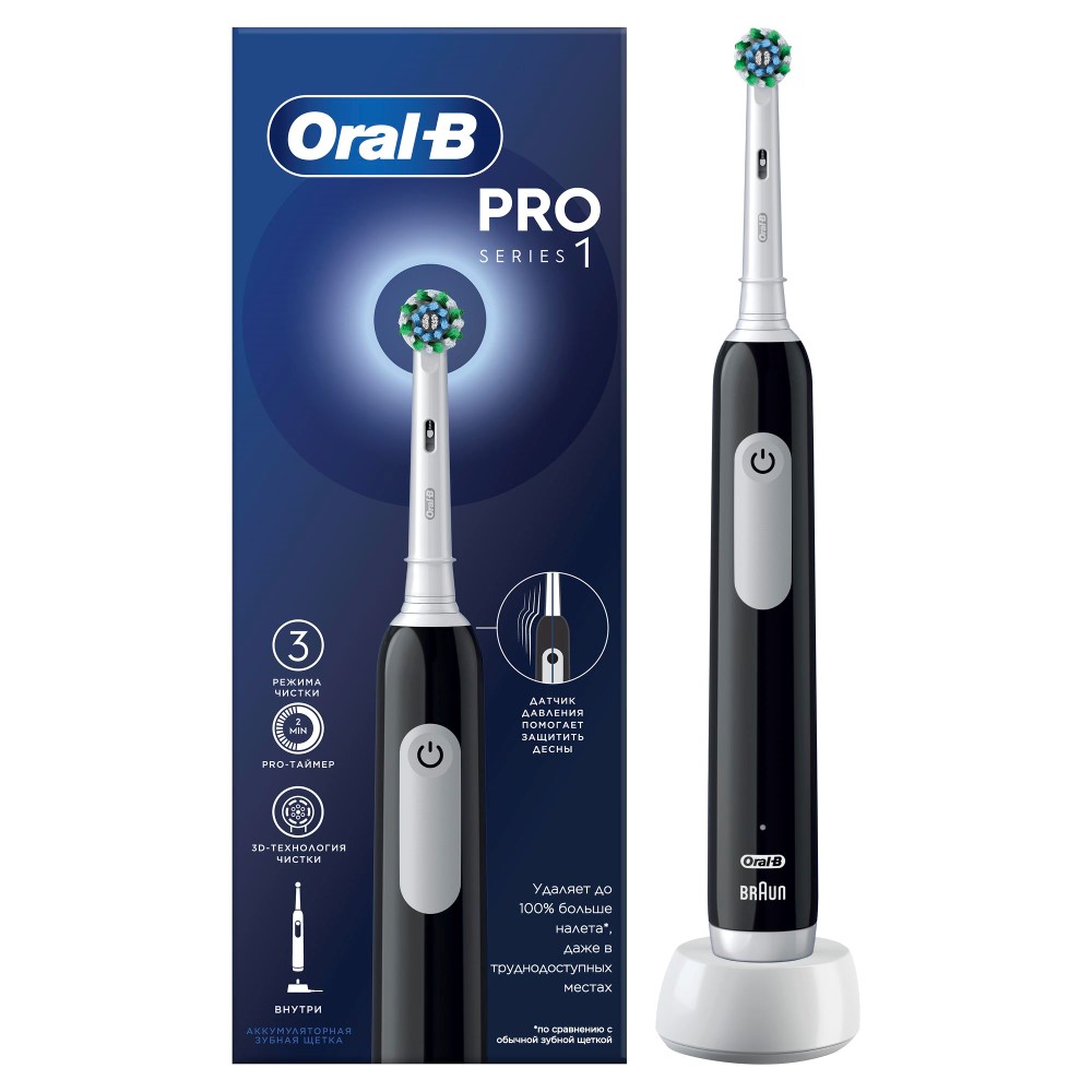 Изображение товара Oral-b зубная щетка pro series 1/тип 3791/с насадкой cross action электрическая/черная