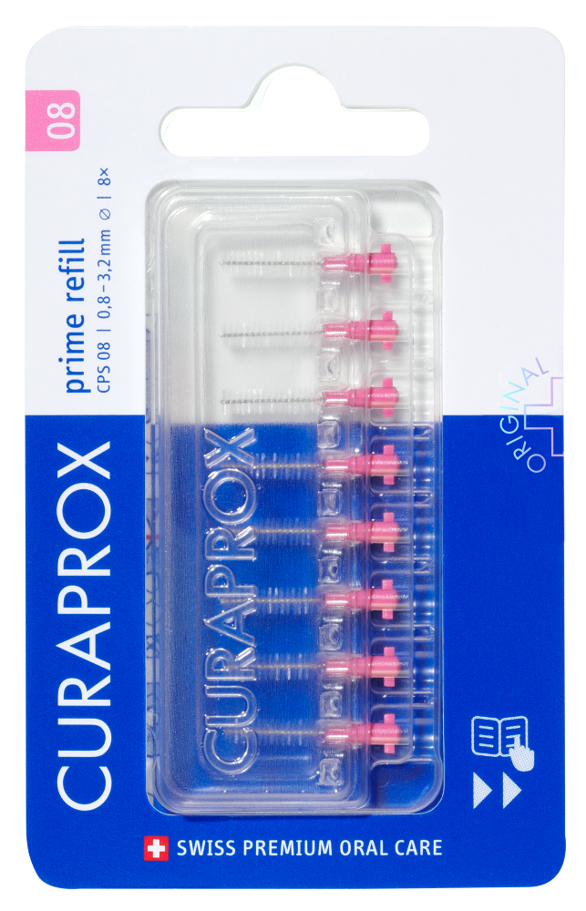Изображение товара Межзубные ершики Curaprox CPS08 Prime Refill, 8 шт. для ежедневной гигиены