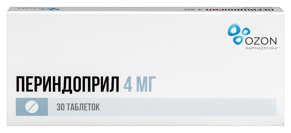 Изображение товара Периндоприл 4 мг 30 таблеток для снижения давления и лечения сердца