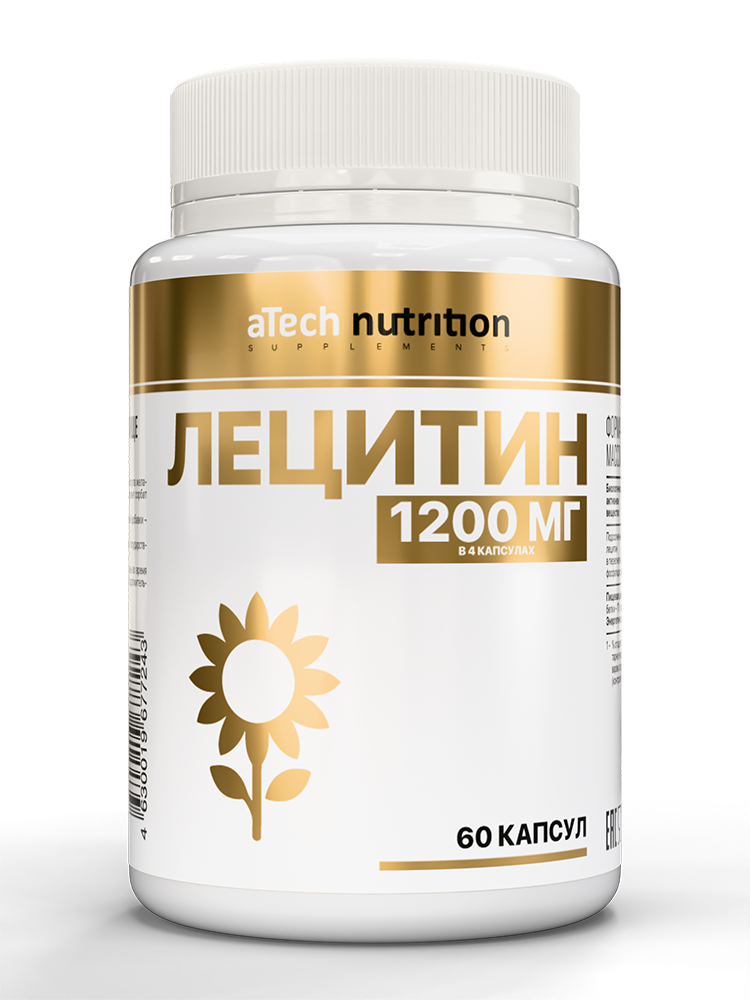 Изображение товара Atech Nutrition Лецитин 60 шт. капсулы 700 мг для поддержки здоровья печени и мозга