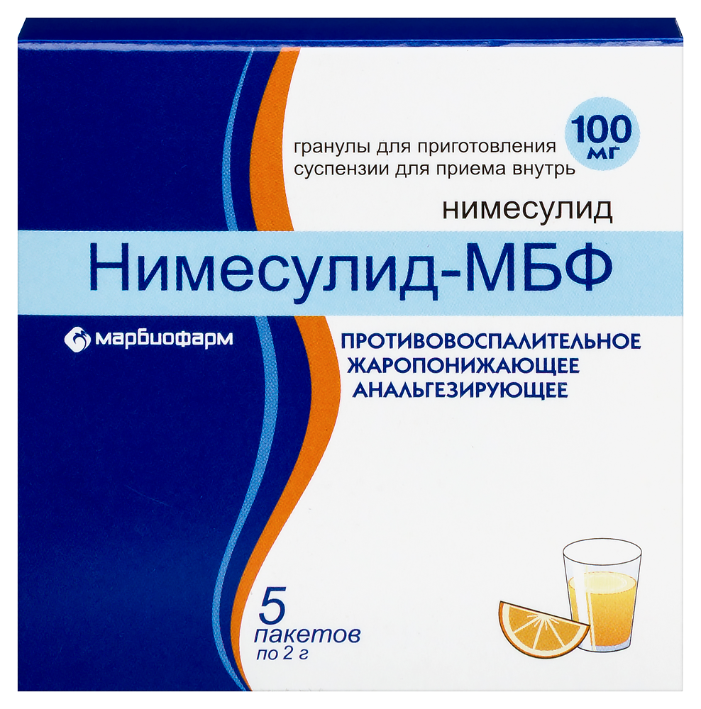 Изображение товара Нимесулид-мбф 100 мг 5 шт. гранулы для суспензии для боли и воспаления
