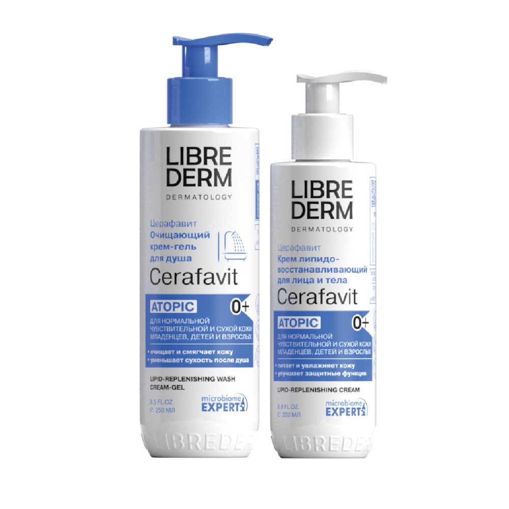 Изображение товара Набор ЛИБРИДЕРМ ЦЕРАФАВИТ: крем-гель для душа 250мл + крем липидовосстанавливающий 200мл