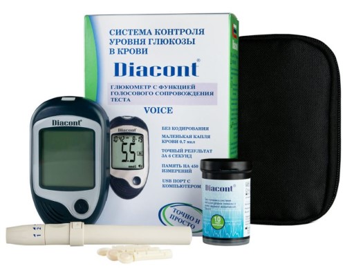 Изображение товара Глюкометр diacont voice с голосовым сопровождением для контроля сахара