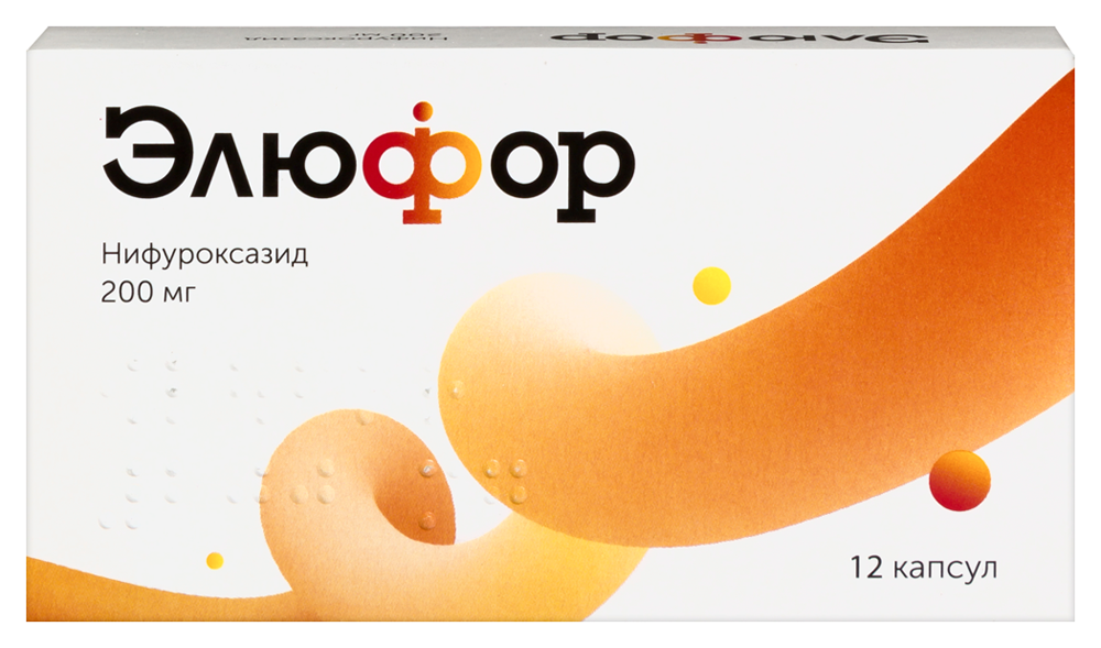 Изображение товара Элюфор 200 мг капсулы для лечения бактериальной диареи 12 шт