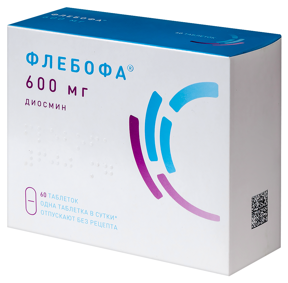 Флебофа 600 мг 60 шт. таблетки - цена 1629 руб., купить в интернет аптеке в  Москве Флебофа 600 мг 60 шт. таблетки, инструкция по применению