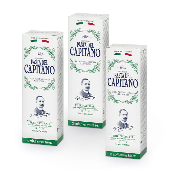 Изображение товара НАБОР 3=2 PASTA DEL CAPITANO 1905 ЗУБНАЯ ПАСТА НАТУРАЛЬНЫЕ ТРАВЫ 75МЛ