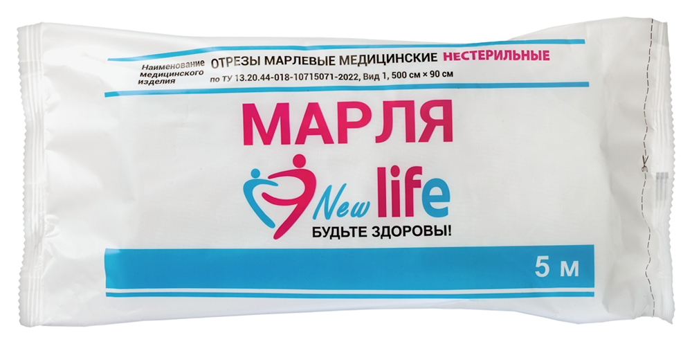 Изображение товара Отрез марлевый медицинский нестерильный life 90cмх5 м