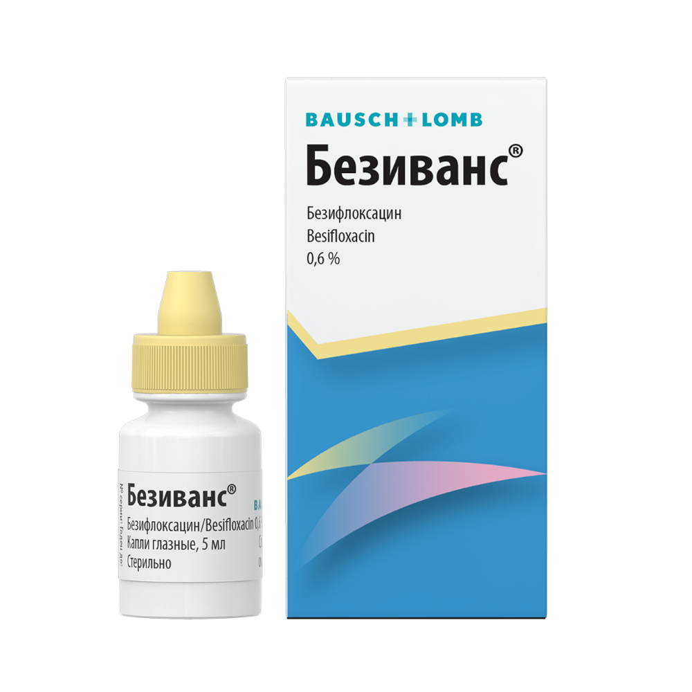 Изображение товара Глазные капли Безиванс 0,6%, 5 мл для лечения бактериального конъюнктивита
