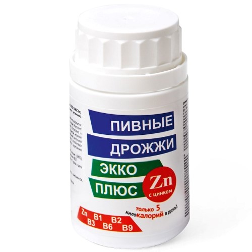 Изображение товара Пивные дрожжи экко плюс с цинком 100 таблеток, биологическая добавка