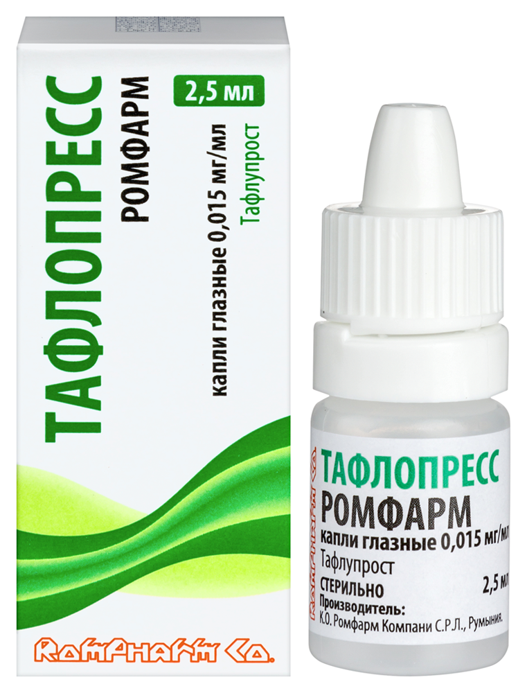 Изображение товара Капли глазные Тафлопресс ромфарм 0,015 мг/мл 2,5 мл