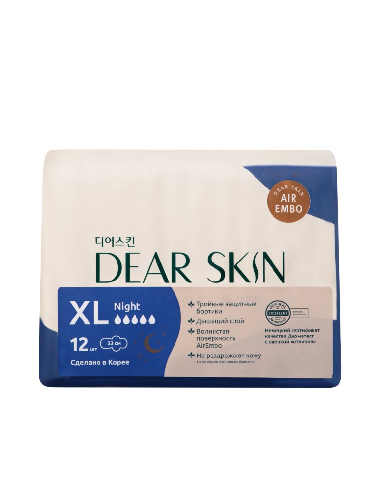 Изображение товара Dear skin air embo прокладки overnight 12 шт.