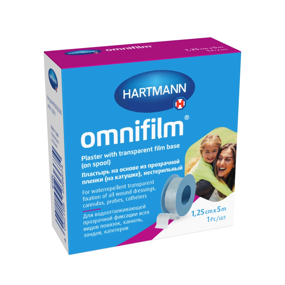 Пластырьomnifilm/омнифилмнаосновеизпрозрачнойпленки(накатушке)н/стер1,25смх5м