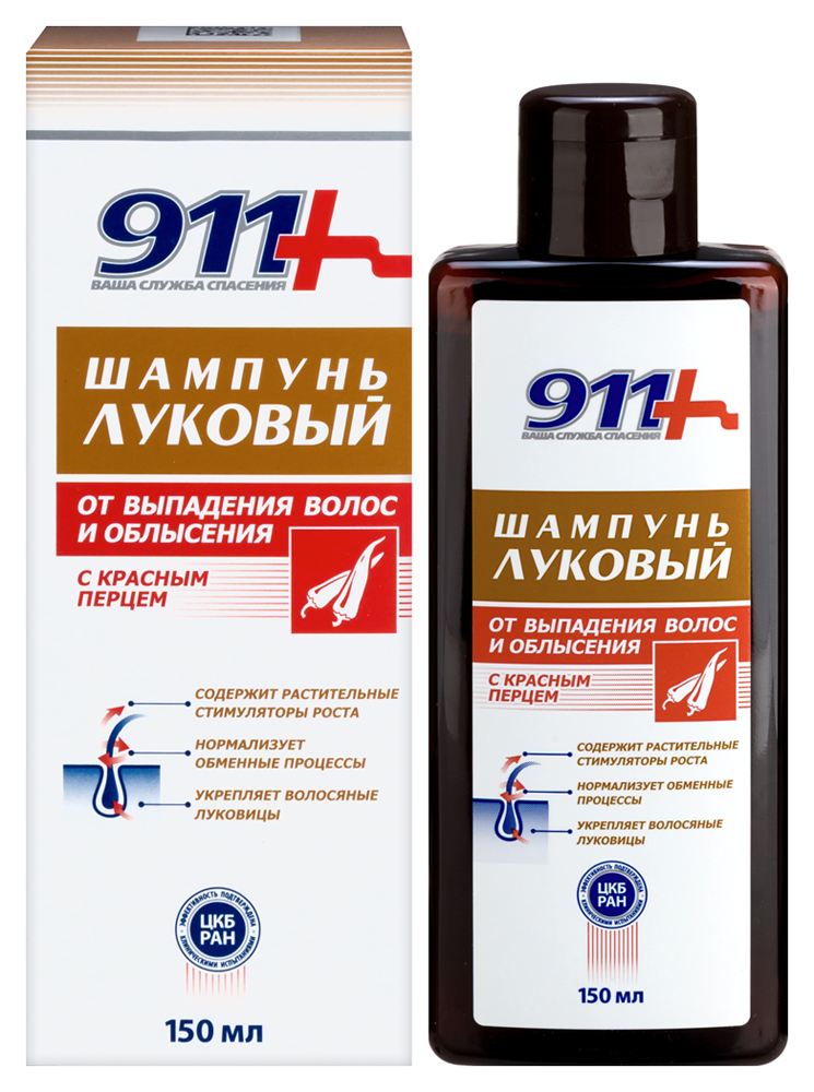 Изображение товара 911 Шампунь луковый с красным перцем для предотвращения выпадения волос 150 мл