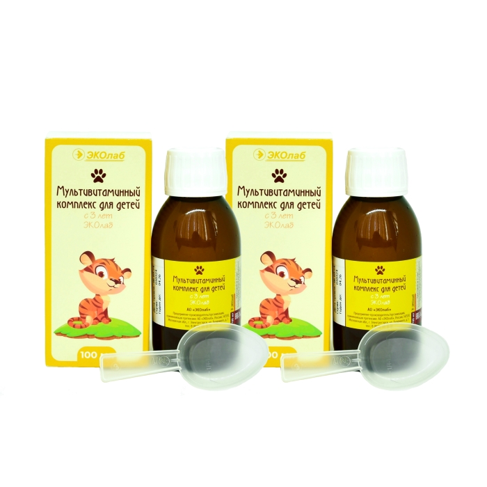 Изображение товара Набор Мультивитаминный комплекс д/детей с 3 лет эколаб 100мл флак сироп закажи 2 уп со скидкой 15%