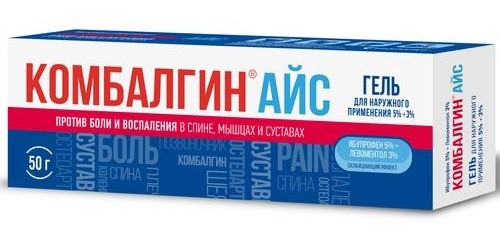Изображение товара Комбалгин айс 5%+3% гель для наружного применения 50 гр