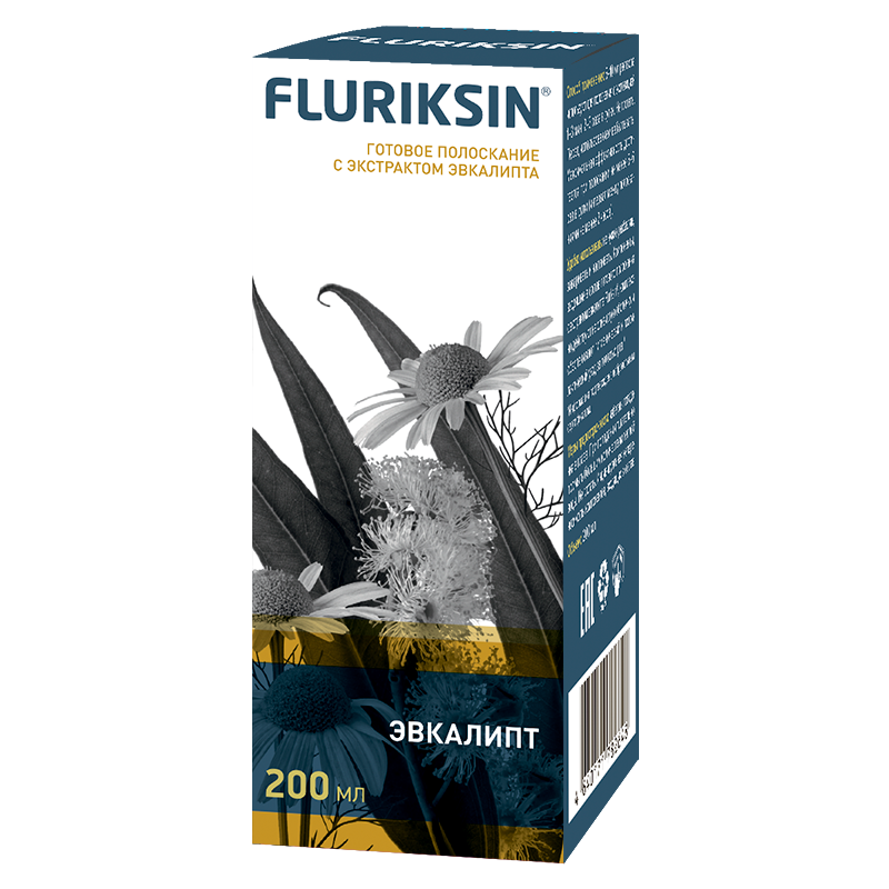 Изображение товара Fluriksin готовое полоскание с экстрактом эвкалипта 200 мл - натуральное средство для гигиены полос