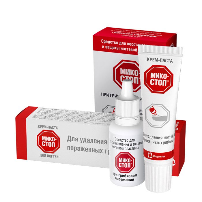 Изображение товара Набор МИКОСТОП СРЕДСТВО ДЛЯ ВОССТАНОВЛЕНИЯ И ЗАЩИТЫ НОГТЕВОЙ ПЛАСТИНЫ 15МЛ + КРЕМ-ПАСТА ДЛЯ НОГТЕЙ 20МЛ