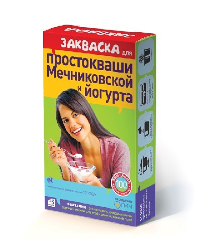 Изображение товара Закваска бактериальная для простокваши мечниковской и йогурта 5 шт. пак/эвиталия/