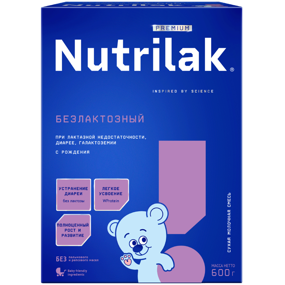 Изображение товара Nutrilak премиум безлактозная смесь сухая для новорожденных 600 г