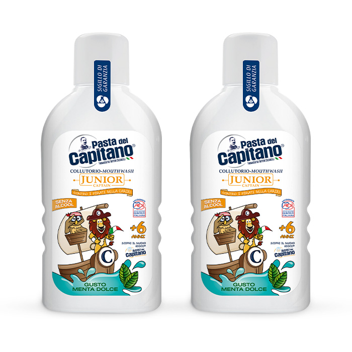 Изображение товара НАБОР PASTA DEL CAPITANO ОПОЛАСКИВАТЕЛЬ ДЛЯ ПОЛОСТИ РТА ДЕТСКИЙ JUNIOR SOFT MINT 6+ /МЯГКАЯ МЯТА 400МЛ 2 уп. - по выгодной цене!