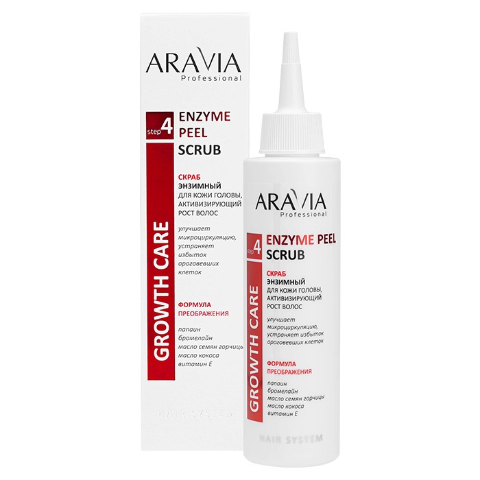 Изображение товара Энзимный скраб для кожи головы Aravia Professional 150 мл для стимуляции роста волос