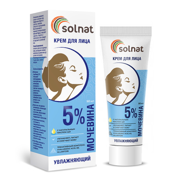 Изображение товара Solnat крем для лица увлажняющий мочевина 5% 50 мл