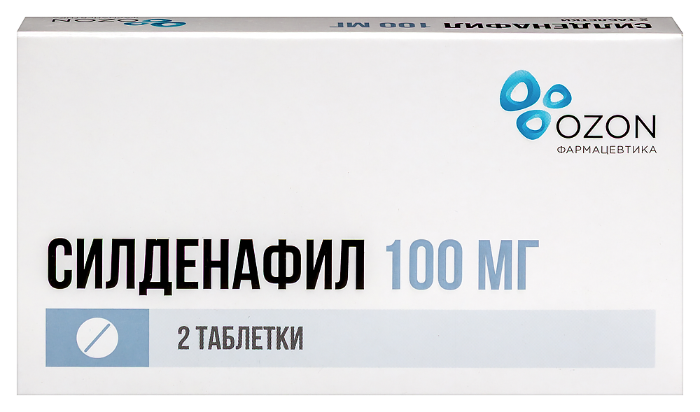 Изображение товара Силденафил 100 мг 2 шт. таблетки, покрытые пленочной оболочкой