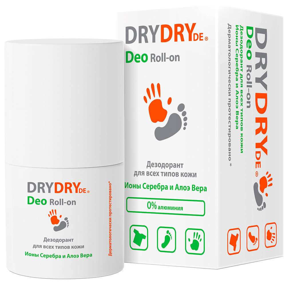 Изображение товара Дезодорант Drydry de deo 50 мл для всех типов кожи с ионами серебра и алоэ вера