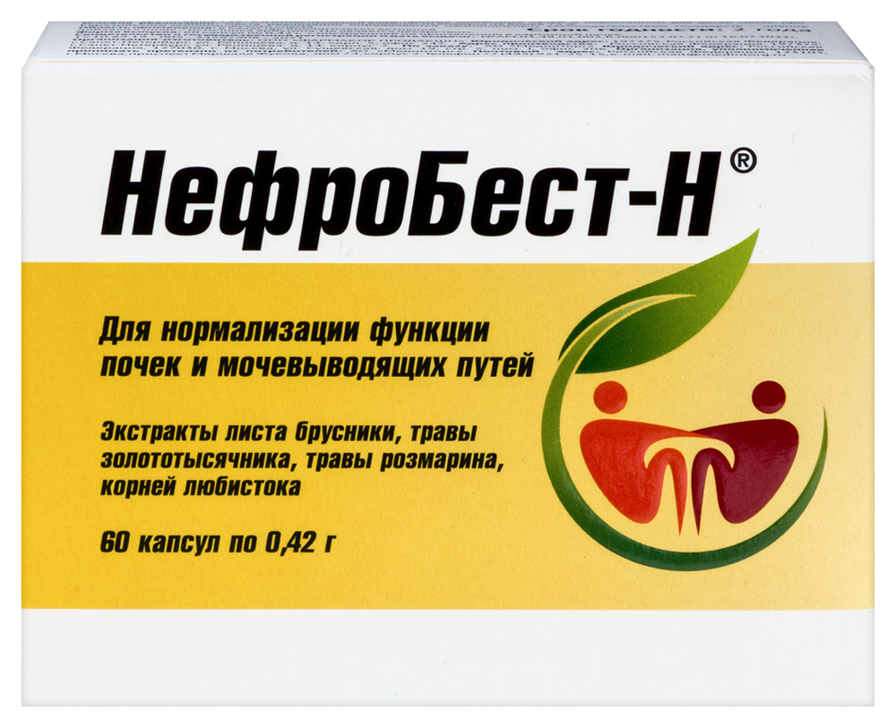 Изображение товара Нефробест-н капсулы для здоровья почек антиоксидант противовоспалительное 60 шт